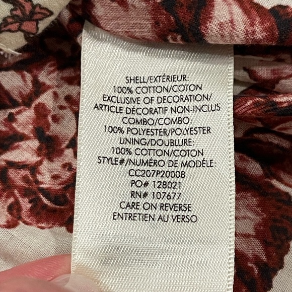 Alice + Olivia Triffie Drama Sleeve Blouse, Red/Rose Floral, Button Down, XS - Picture 8 of 16